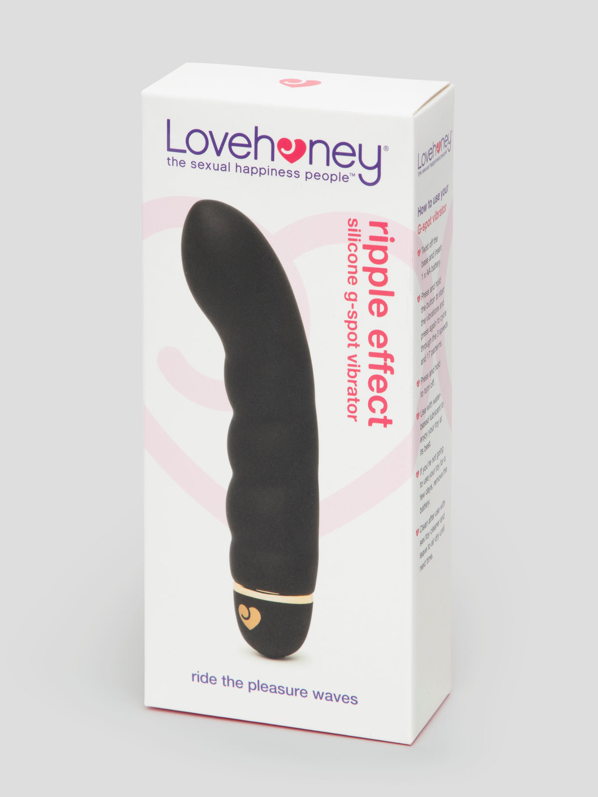 Lovehoney Ripple Effect 20 Function Silicone G-Spot Vibrator, Black