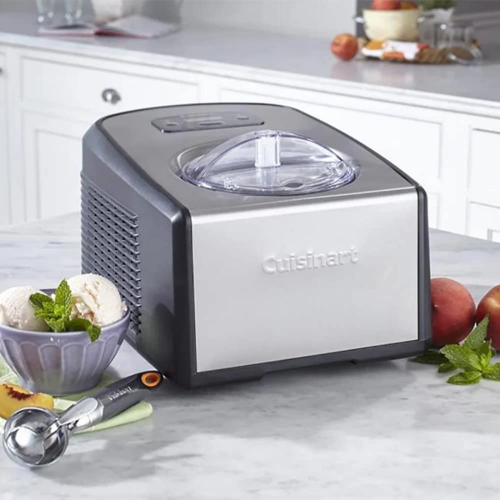1.5-Quart Ice Cream Maker and Gelato Machine, Makes Frozen Yogurt and Sorbet, Fully Automatic with Commercial-Quality Compressor and 2 Churning Paddles, ICE-100, Black/