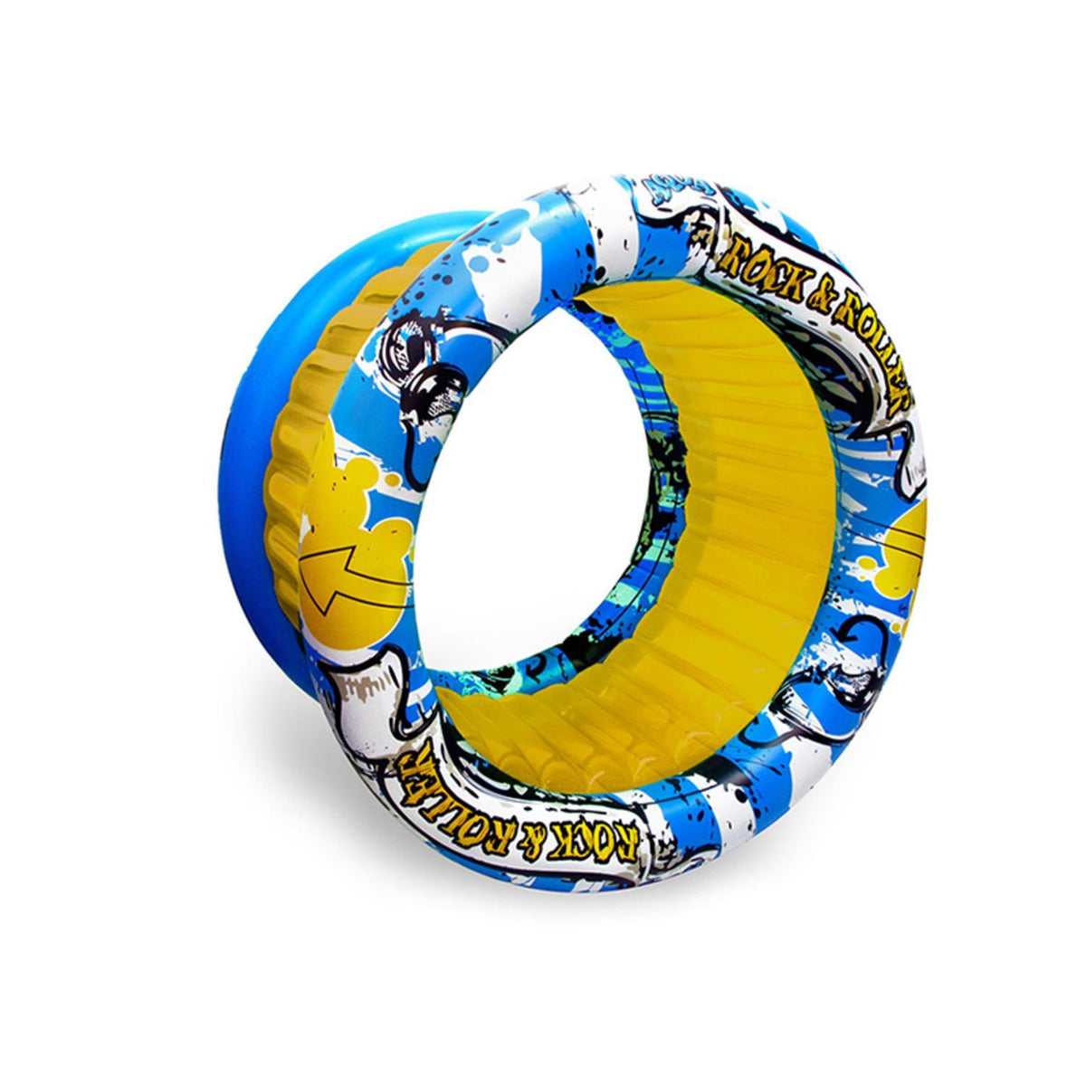 Swim Central 60" Yellow and Blue Inflatable Aqua Fun Rock and Roller Swimming Pool Toy