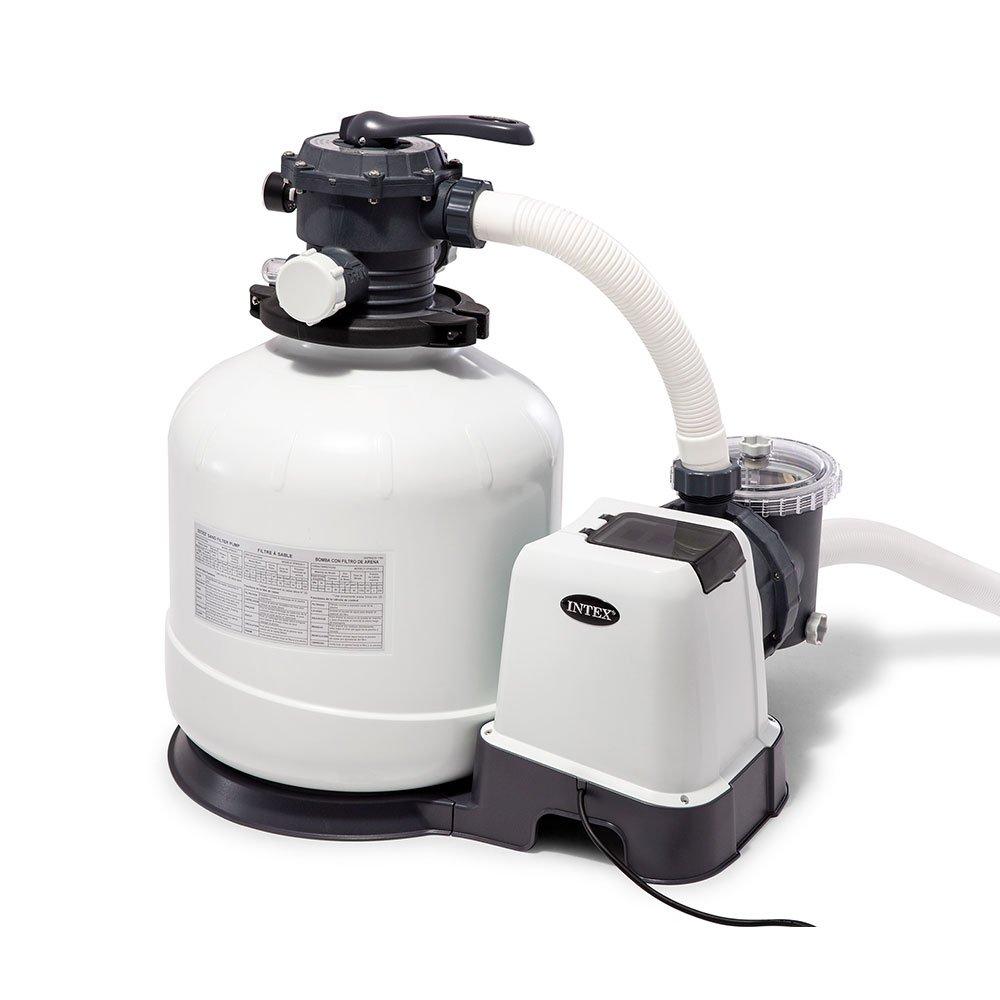 intex 3000 gph pool sand filter pump w/ automatic timer &amp; pool vacuum &amp; skimmer