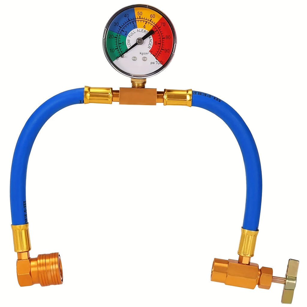 R134A Automotive AC Refrigerant Charging Hose Kit Charging Hose With Meter,A/C 1/2 Charging Measuring Kit
