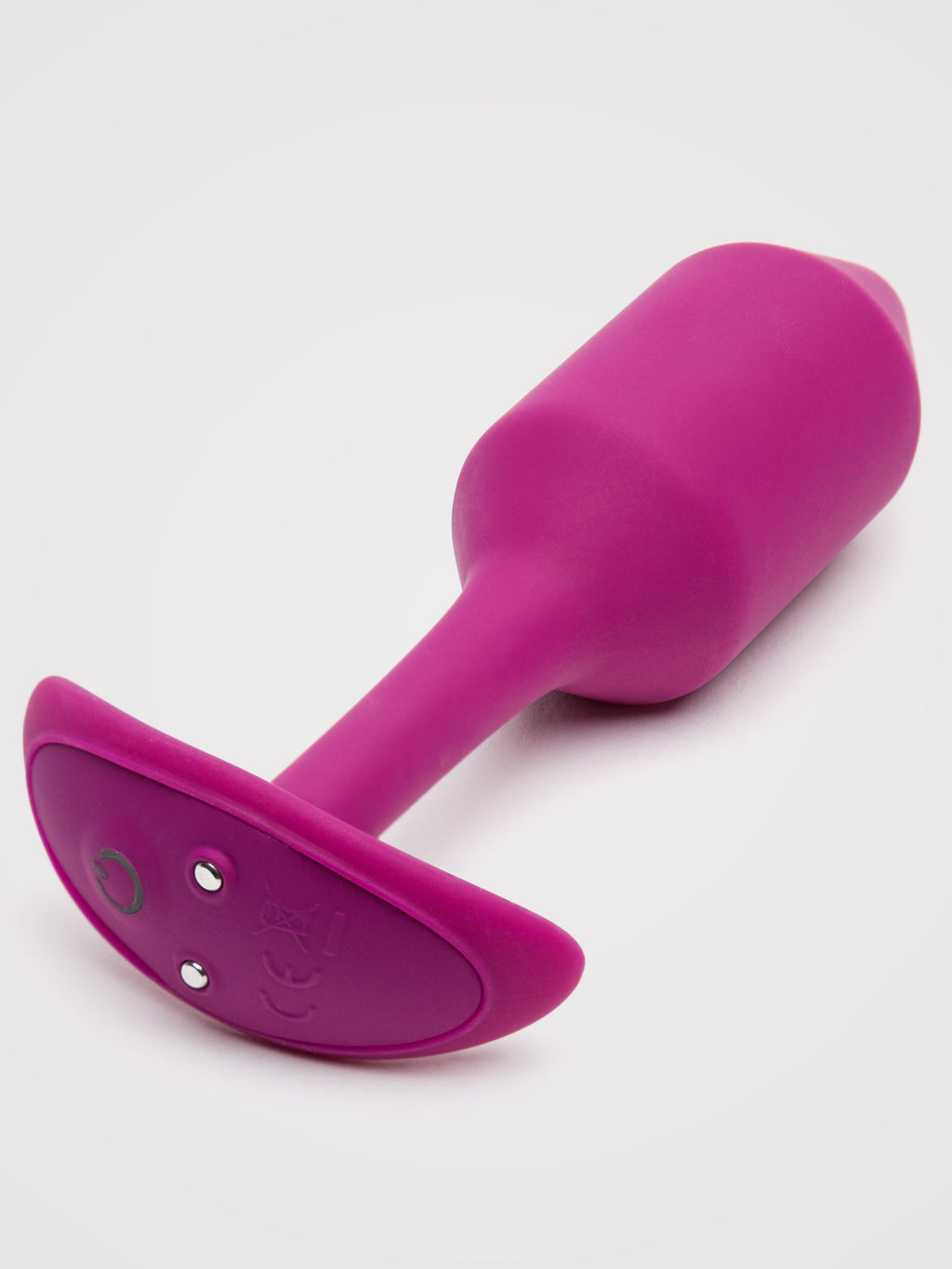 b-Vibe Vibrating Snug Plug Medium Weighted Silicone Butt Plug 3 Inch, Purple