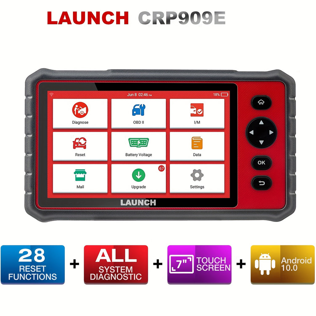 X431 CRP909E Full System Car Diagnostic Tool Airbag SAS TPMS EPB IMMO 28 Reset Function CRP909 Obd2 Scanner Code Reader 2 Year Update