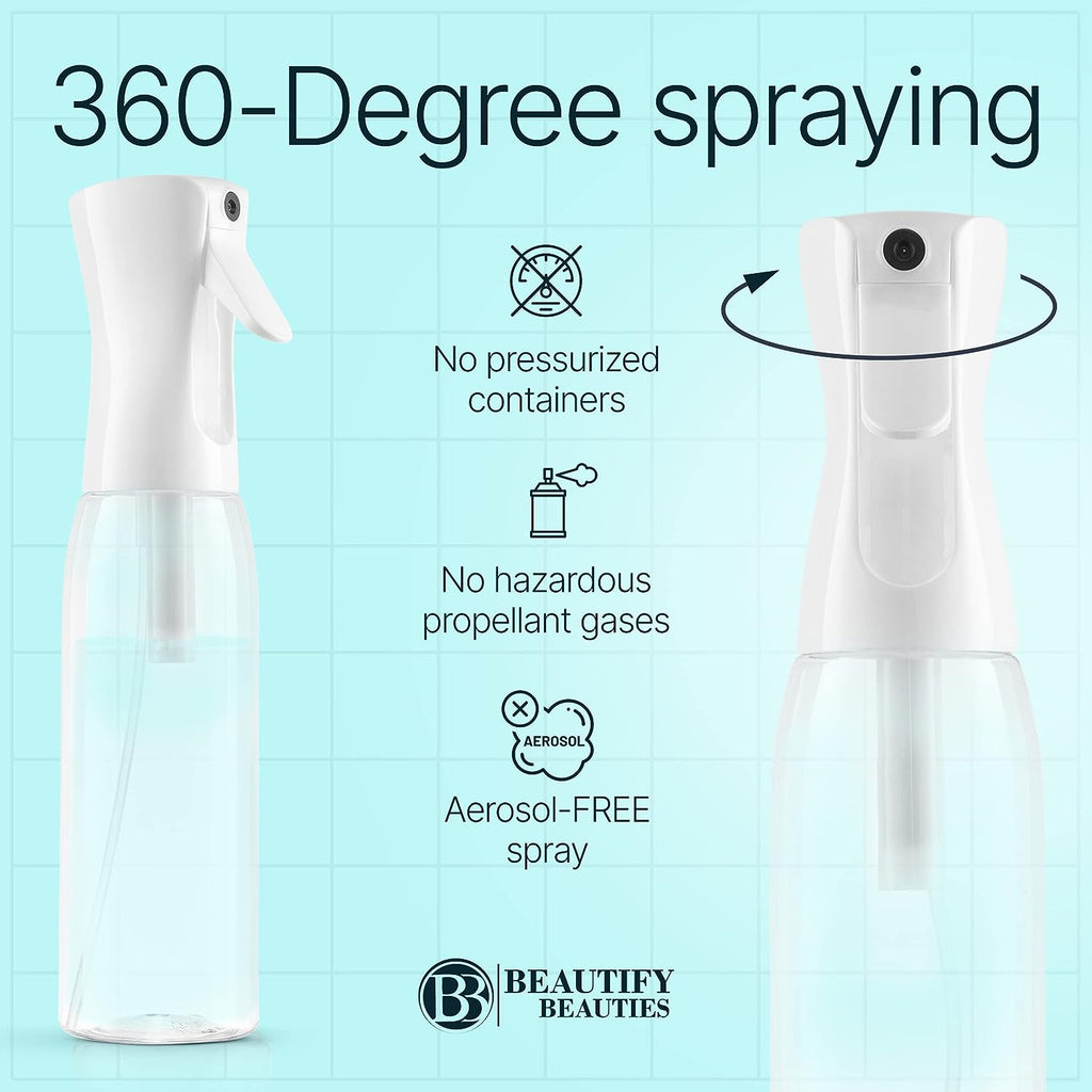 BeautifyBeauties Hair Spray Bottle – Ultra Fine Continuous Water Mister for Hairstyling, Cleaning, Plants, Misting &amp; Skin Care (17 Ounce)