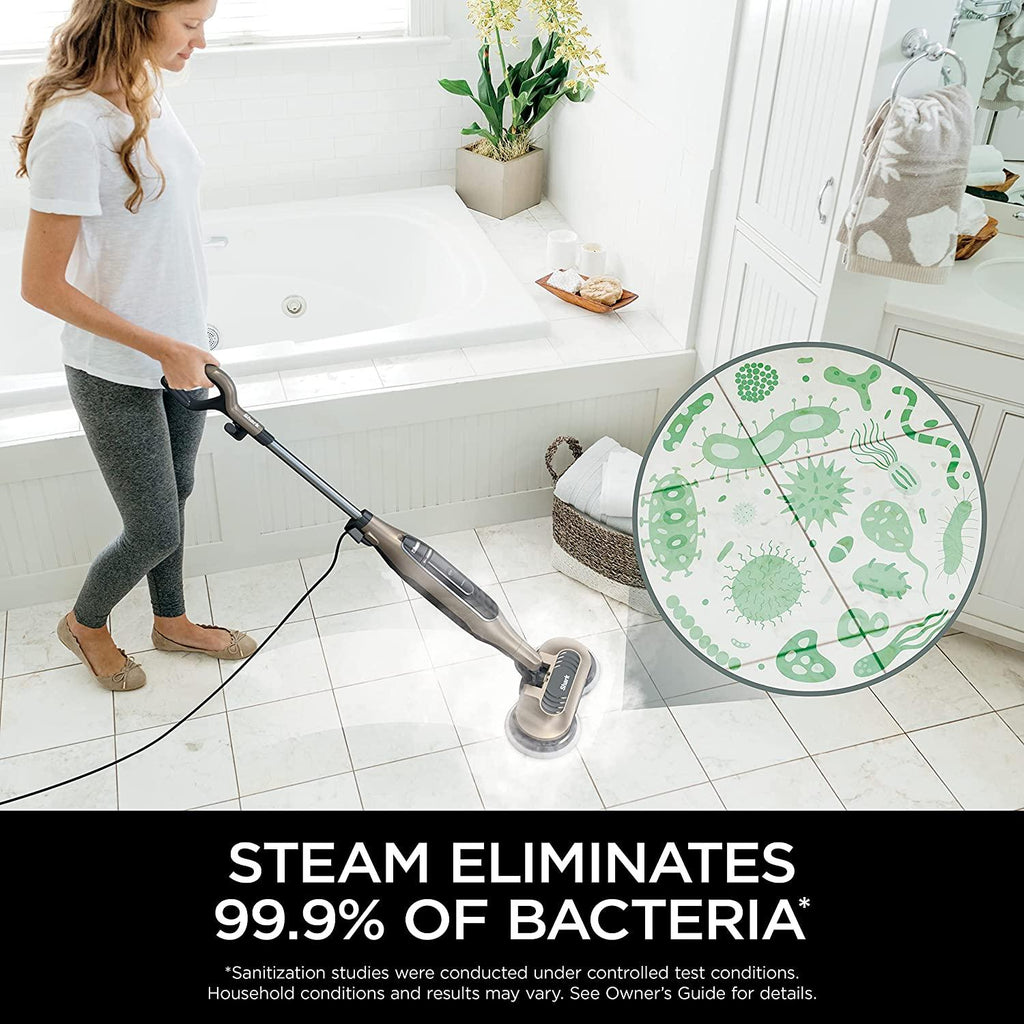 Shark S7001 Mop, Scrub &amp; Sanitize at The Same Time, Designed for Hard Floors, with 4 Dirt Grip Soft Scrub Washable Pads, 3 Steam Modes &amp; LED Headlights, Gold, 13.7 in L x 6.75 in W x 46.5 in H