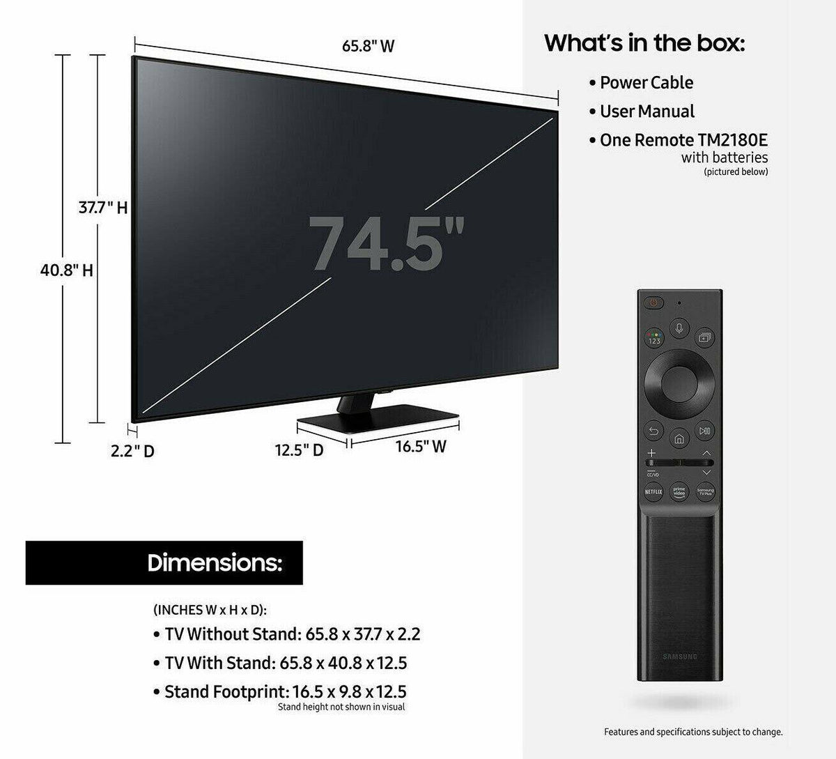 samsung 75" q80a qled 4k ultra hd hdr smart tv - 2021 model *qn75q80a