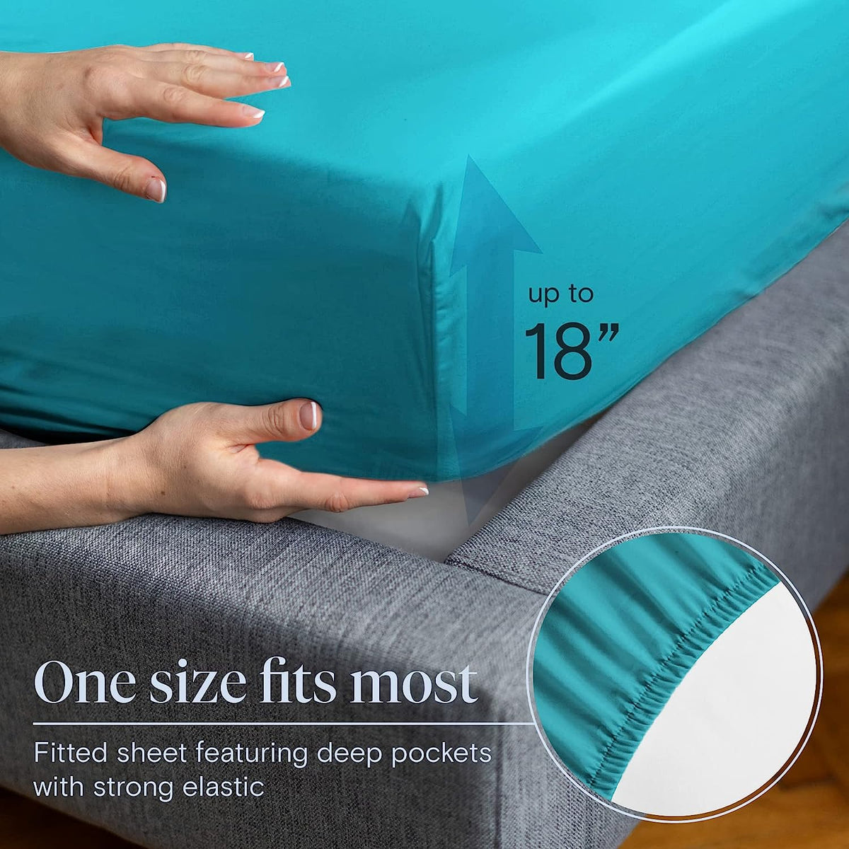 LuxClub 6 PC Full Size Sheet Set Bamboo Sheets Deep Pockets 18" Eco Friendly Wrinkle Free Cooling Sheets Machine Washable Hotel Bedding Silky Soft - Teal Full