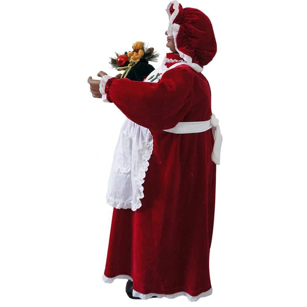 36 in. Music and Motion Christmas African American Mrs. Claus with Apron