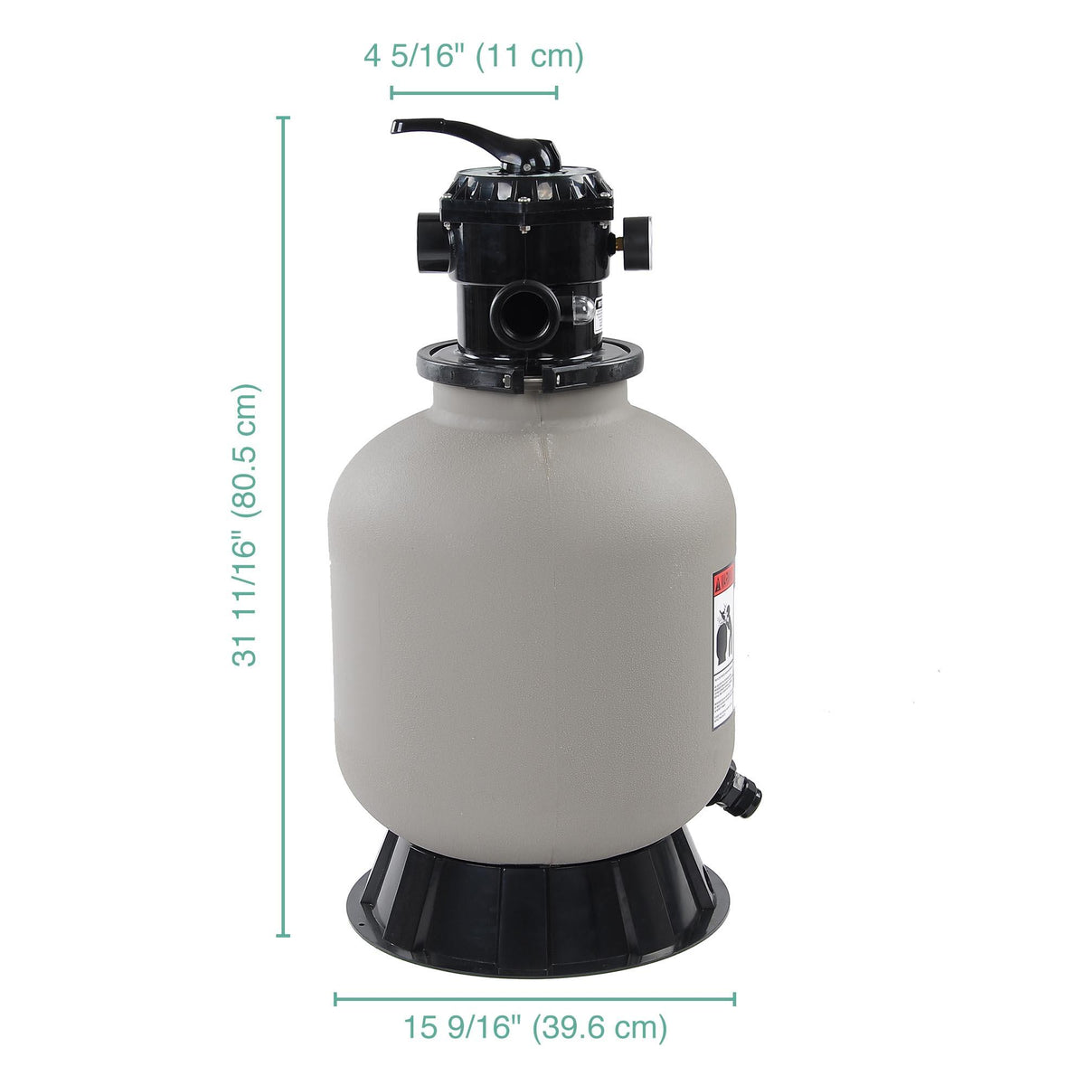 Yescom 16" Swimming Pool Sand Filter Above Inground Pond Fountain Fit 0.35-0.75HP Pump