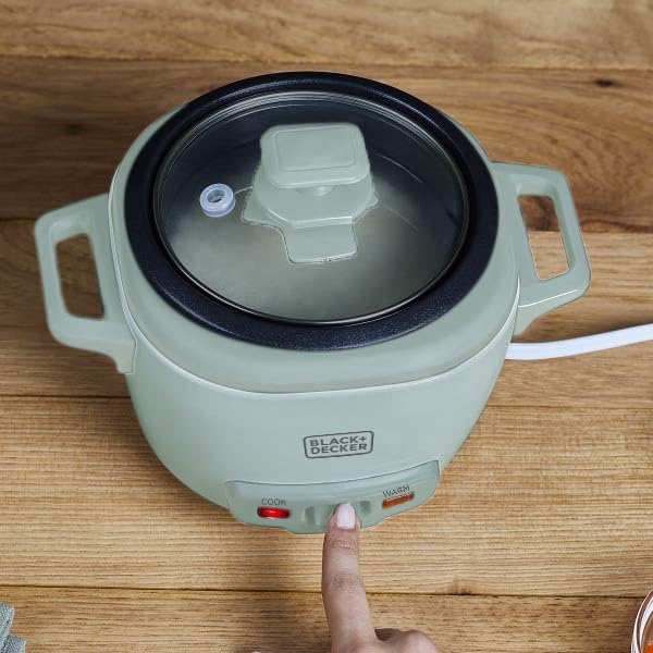 3-Cup Cooked (1.5 Cups Uncooked) Rice Cooker, Removable Nonstick Bowl, One-Touch Operation, Surf Spray