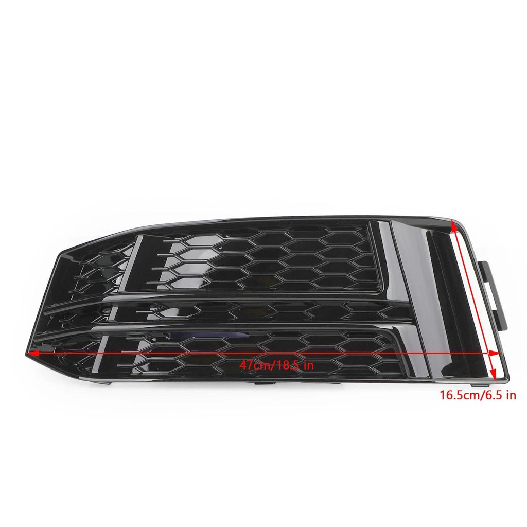 Black Front Fog Light Cover fit AUDI A4 B9 S-LINE 2016-2023 Bumper Grille Generic