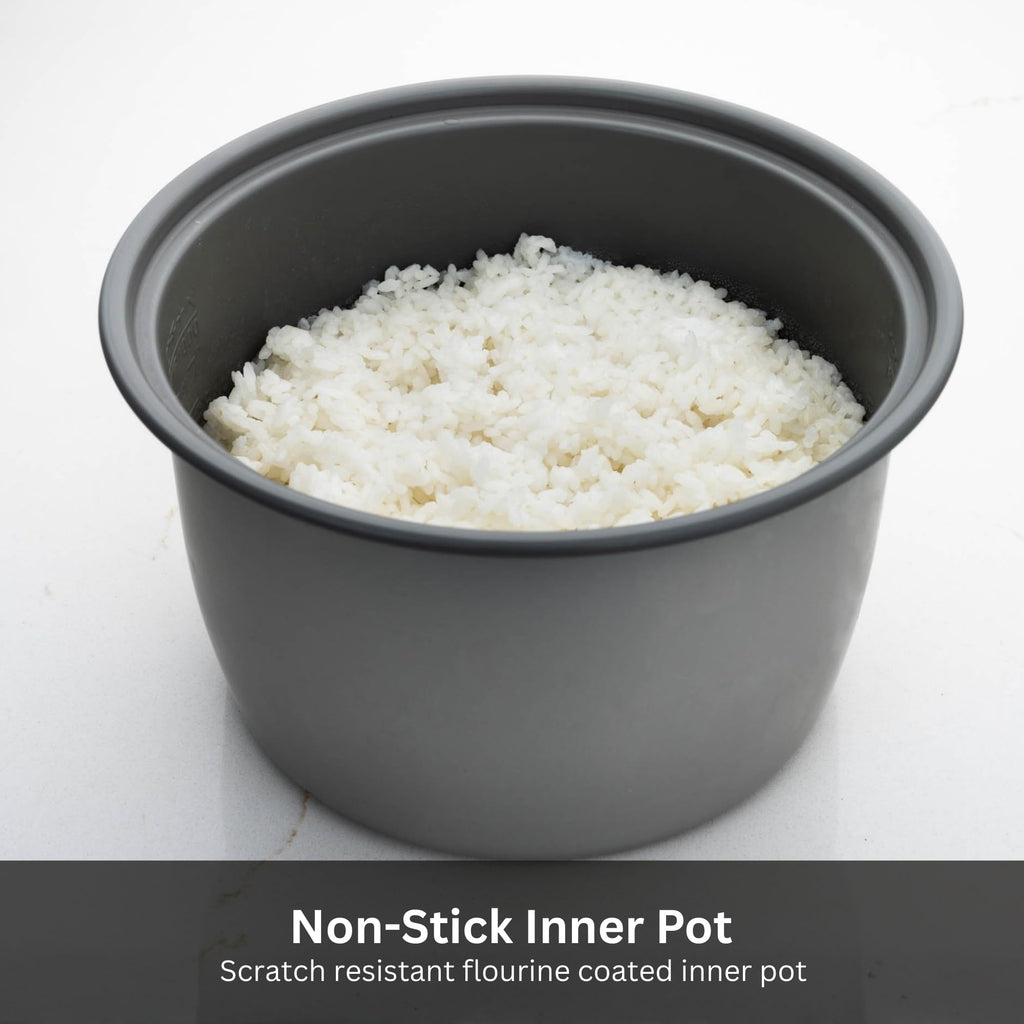 JNP-S18U-US 10 Cup Capacity White Rice Cooker with Non-Stick Inner Pot, Retractable Power Cord, and Keep Warm up to 12 hours (Urban Satin)