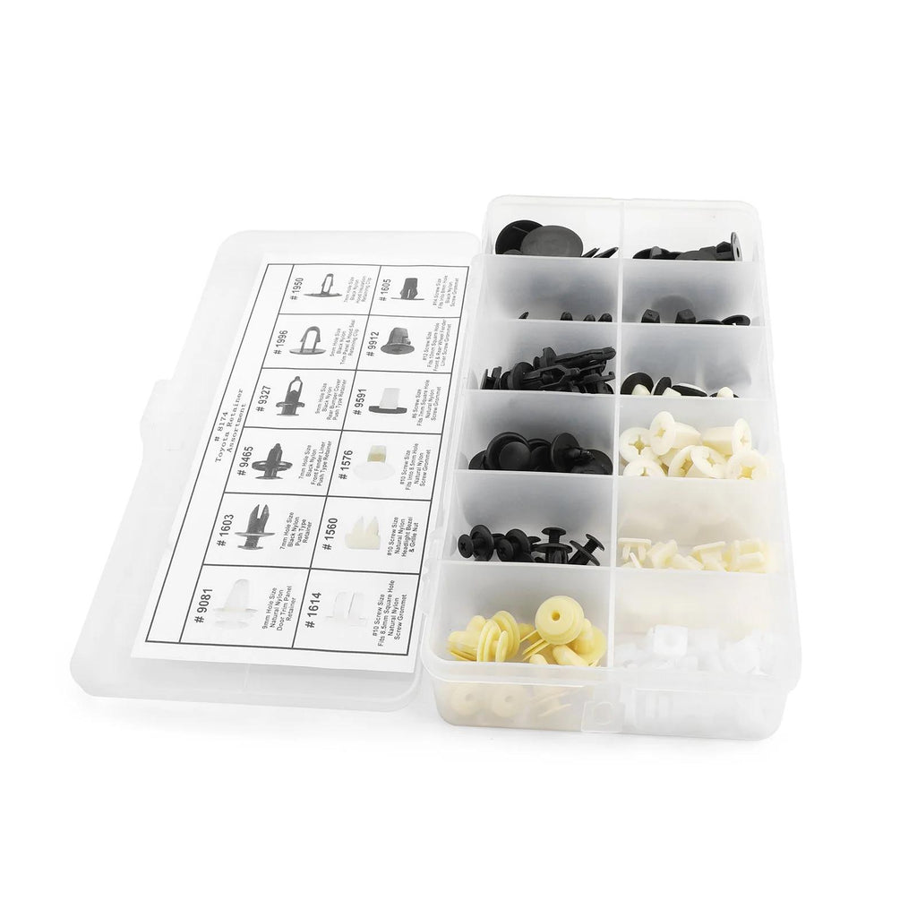 146 PCS Fender Door Hood Bumper Trim Clip Body Retainer Assortment 67771-01010 For Toyota Generic