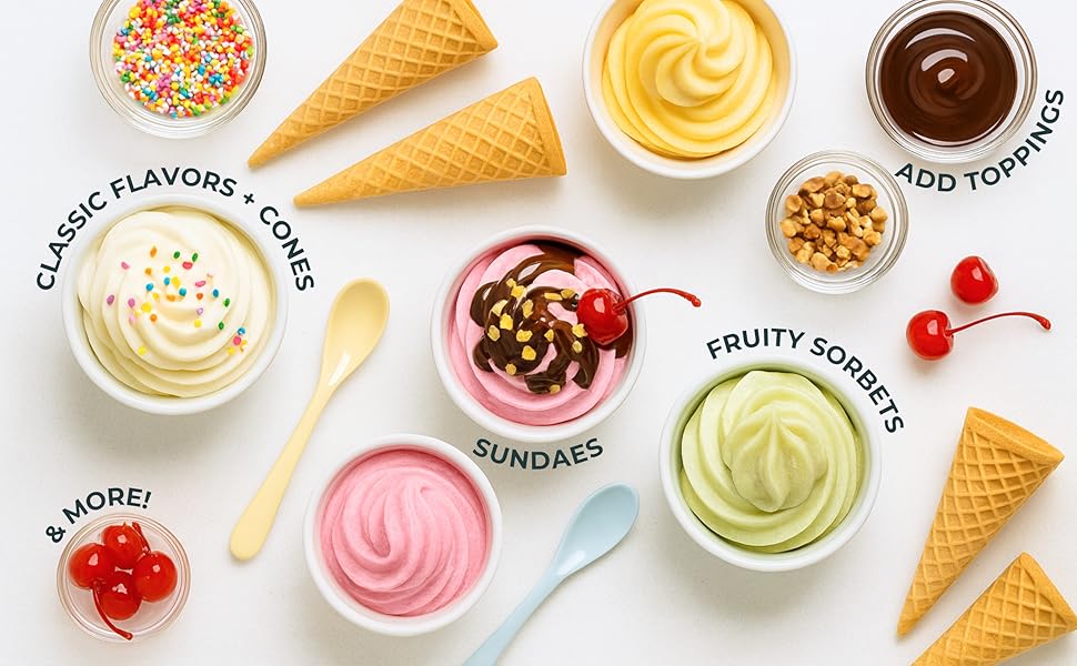 Soft Serve Ice Cream Machine 1.25Qt | No Pre-Freezing Countertop Ice Cream Maker for Home | -In Compressor | Adjustable Hardness, LED Display | Frozen Yogurt, Gelato, Dairy Free