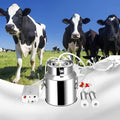 7/14l cow milking machine rechargeable use electric vacuum pulsation suction pump milker machine suitable for farms or daily family portable with brush milk lining (14l)
