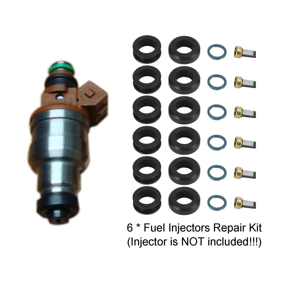 Mitsubishi 3000GT 1991-1999 6PCS Fuel Injectors Seal O-Ring Kit 18-10066 INP-014 MD164888 Generic