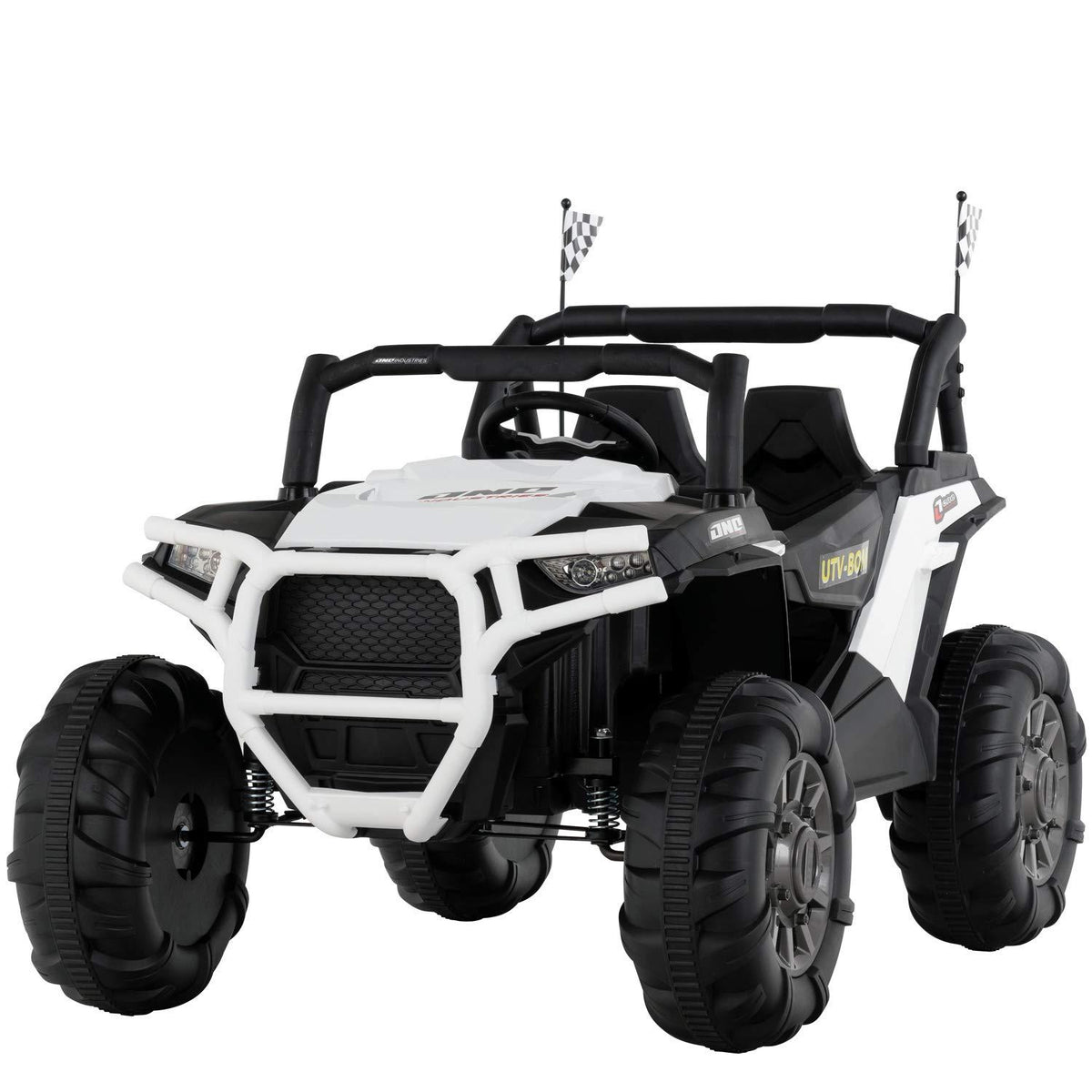 Uenjoy 12V Kids Ride on Toys Electric Battry-Powered Ride-On Truck Car RC Toy w/ Remote Control Realistic Off-Road UTV, Two Seater Ride On 3 Speeds WHITE