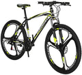 SD X1 27.5 Inch Adult Mountain Bike Steel Frame 3 Spoke Wheel Mechanical Disc Brake 21 Speed Gears System Front Suspension MTB Bicycle Blackyellow