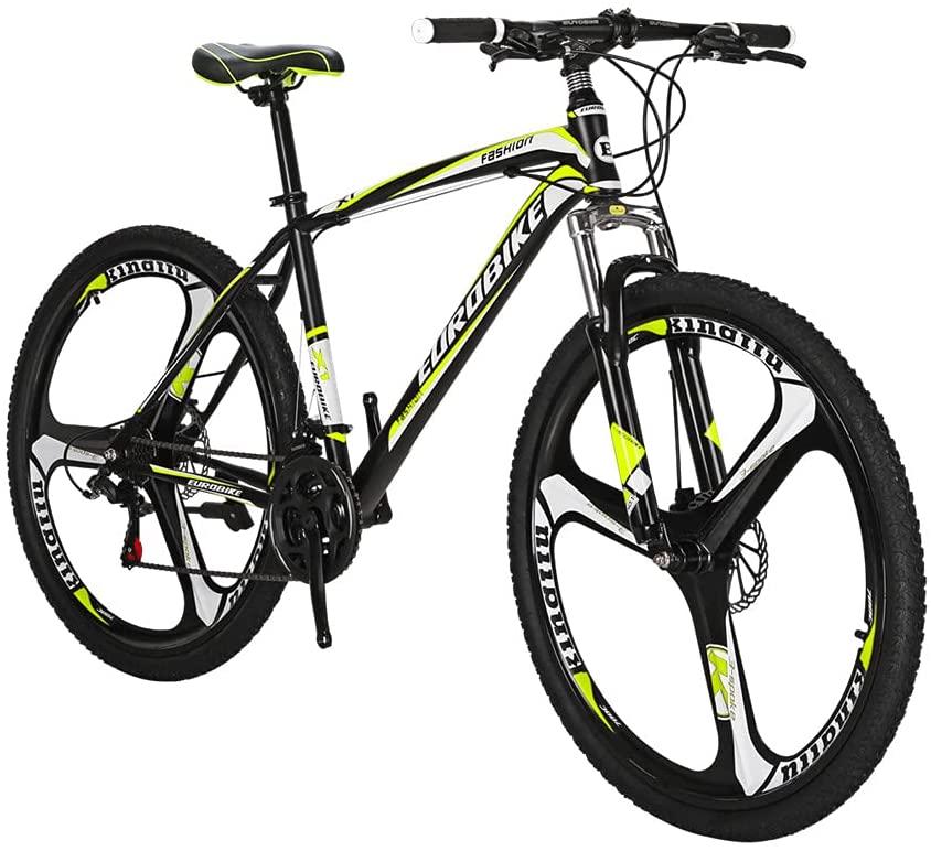 SD X1 27.5 Inch Adult Mountain Bike Steel Frame 3 Spoke Wheel Mechanical Disc Brake 21 Speed Gears System Front Suspension MTB Bicycle Blackyellow