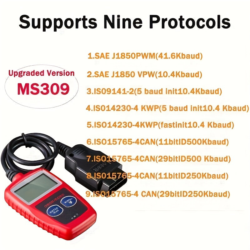 Auto OBD2 Scanner, Car Live Data & Battery Tester OBDII Engine Fault Code Reader Automotive Diagnostic Scan Tool, To Check Engine/EOBD