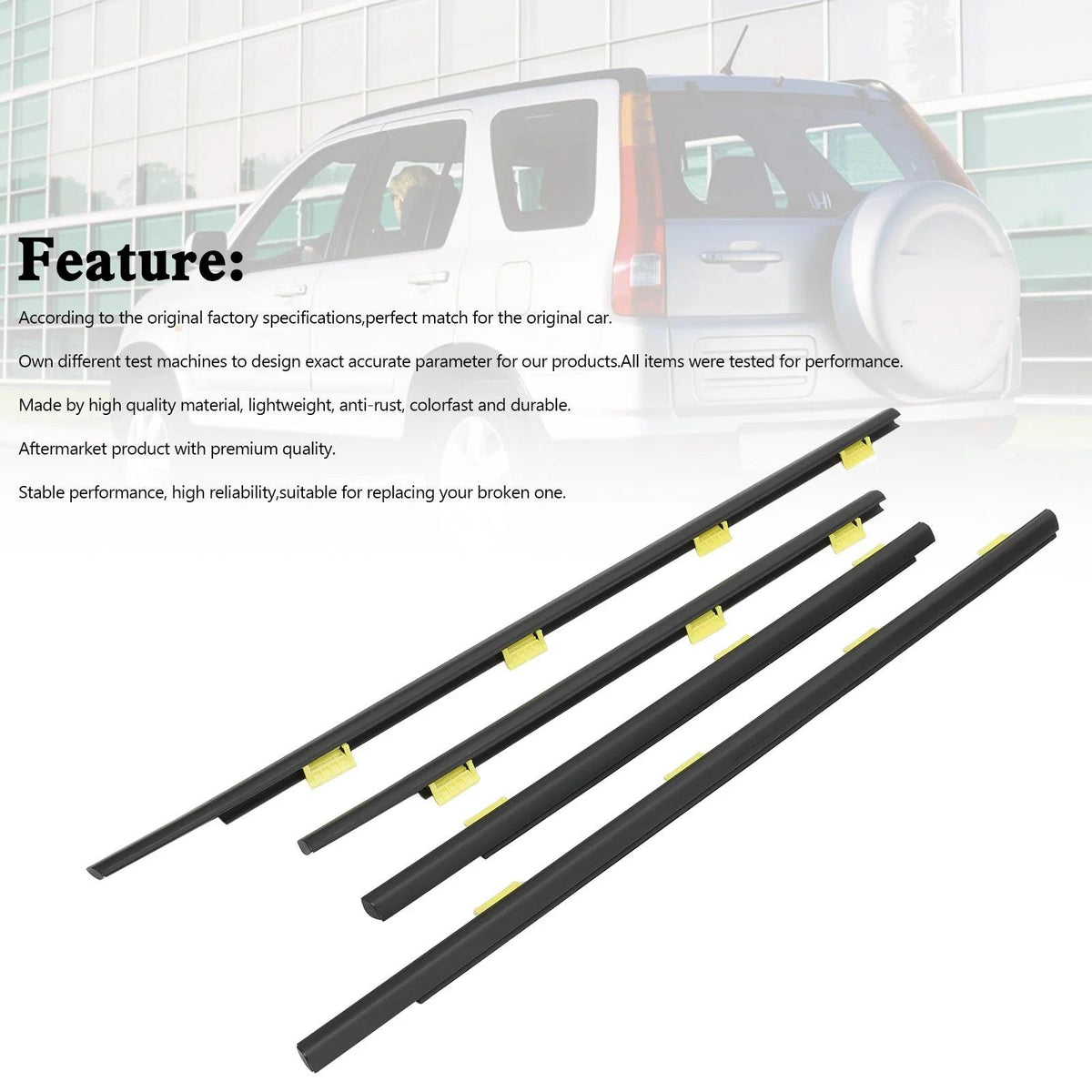 2002-2006 Honda CR-V 4PCS Weatherstrip Window Seal Belt 72410-SCA-E01 EB3MWDCRV02E4US Generic
