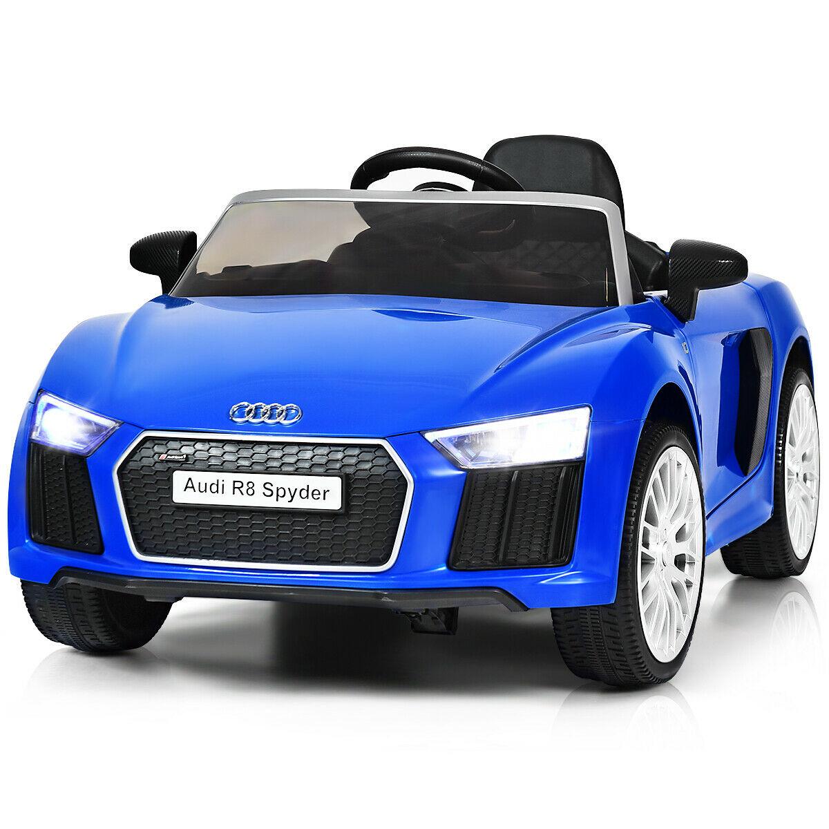 12V Audi R8 Spyder Licensed Electric Kids Ride On Car R/C Suspension MP3 Lights Red/White/Blue
