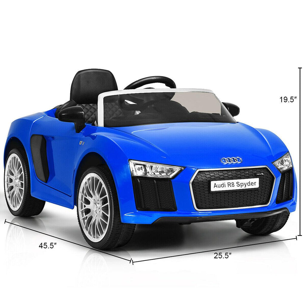 12V Audi R8 Spyder Licensed Electric Kids Ride On Car R/C Suspension MP3 Lights Red/White/Blue