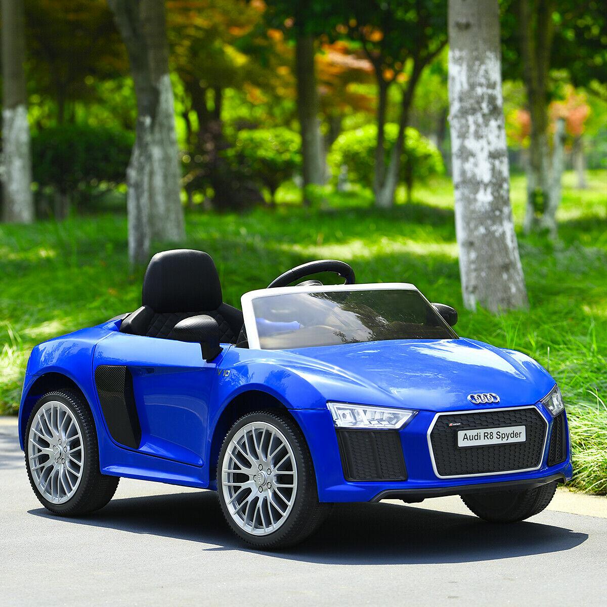 12V Audi R8 Spyder Licensed Electric Kids Ride On Car R/C Suspension MP3 Lights Red/White/Blue