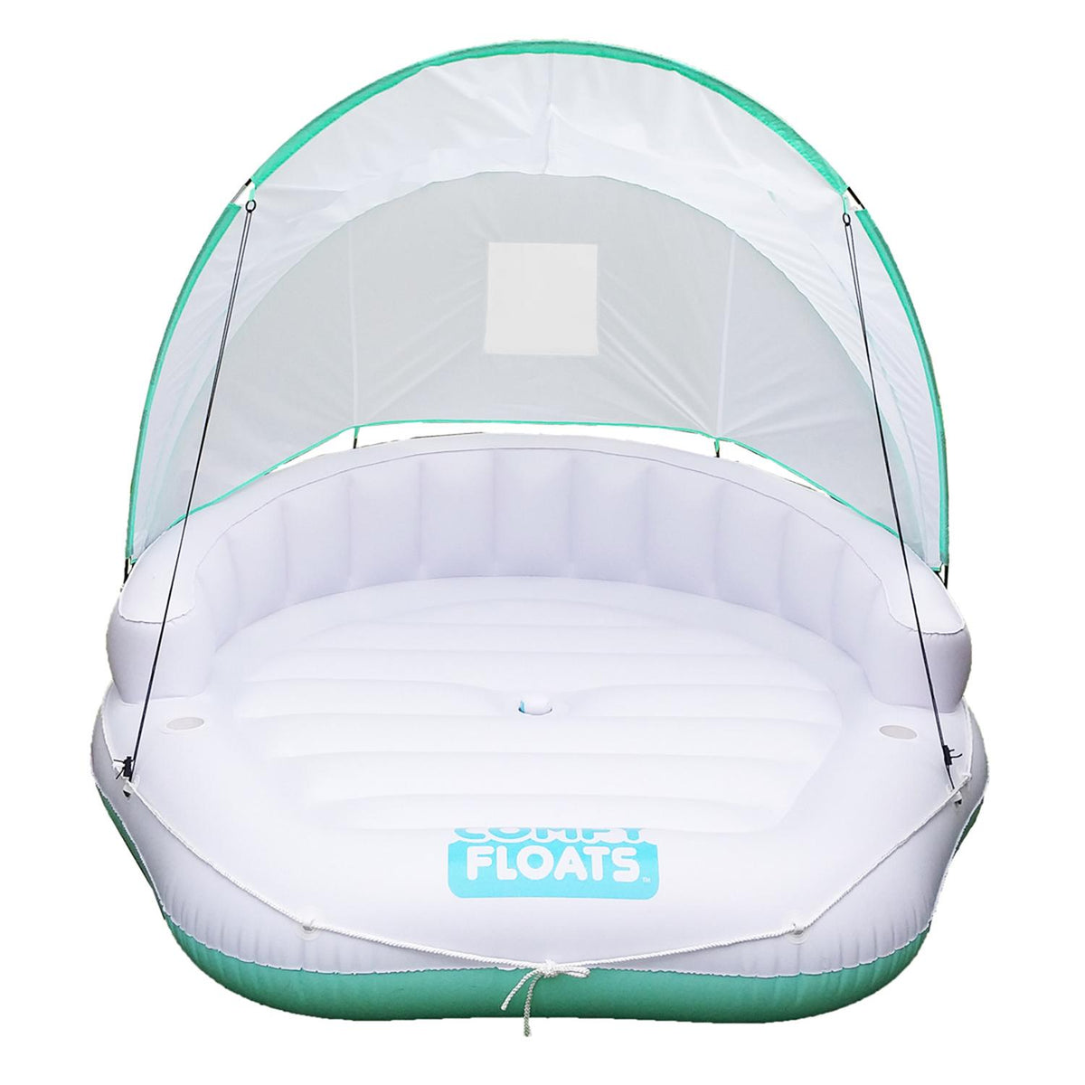 Magic Time International 91481VM Comfy Floats Inflatable Adjustable Shaded Cabana Cool Misting Single Person Pool Float, White