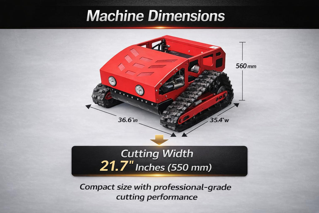 Remote Control Lawn Mower, 9HP Gas Powered 45° Slope-Capable Tracked Mower, All-Terrain Hillside Mowing Machine for Professional Landscaping