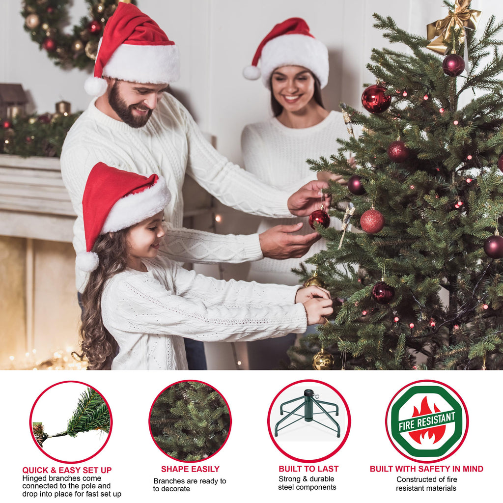 10 ft Pre-lit Slim Fraser Fir Artificial Christmas Tree 900 UL listed Clear Lights