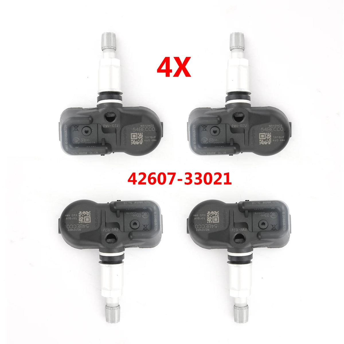 TPMS For Toyota Replace 42607-33021 PMV-107J Auto Tire Pressure Sensor 4PCS Generic