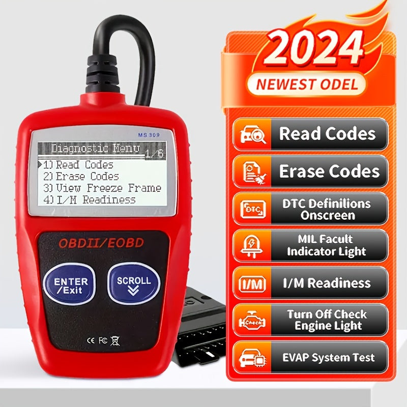 Auto OBD2 Scanner, Car Live Data & Battery Tester OBDII Engine Fault Code Reader Automotive Diagnostic Scan Tool, To Check Engine/EOBD