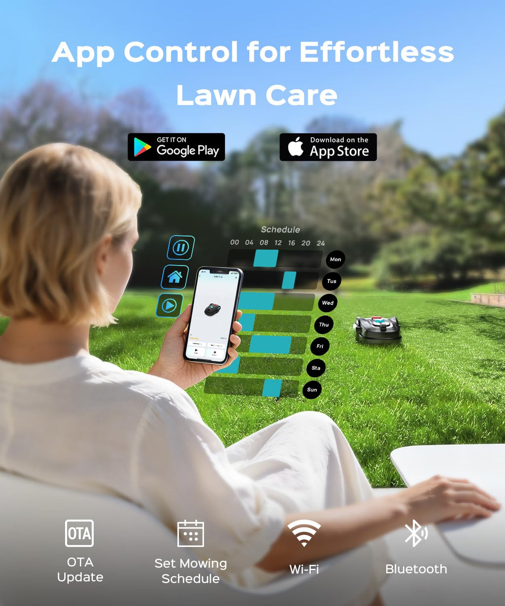 2026 M800Plus Robot Lawn Mower, GPS &amp; 3D Vision, with 32.8 ft Magnetic Stripe, Obstacle Avoidance, Auto-Charging, APP Control, Bow-Shaped Mowing for Lawns up to 8611 sq.ft (Deep Black)