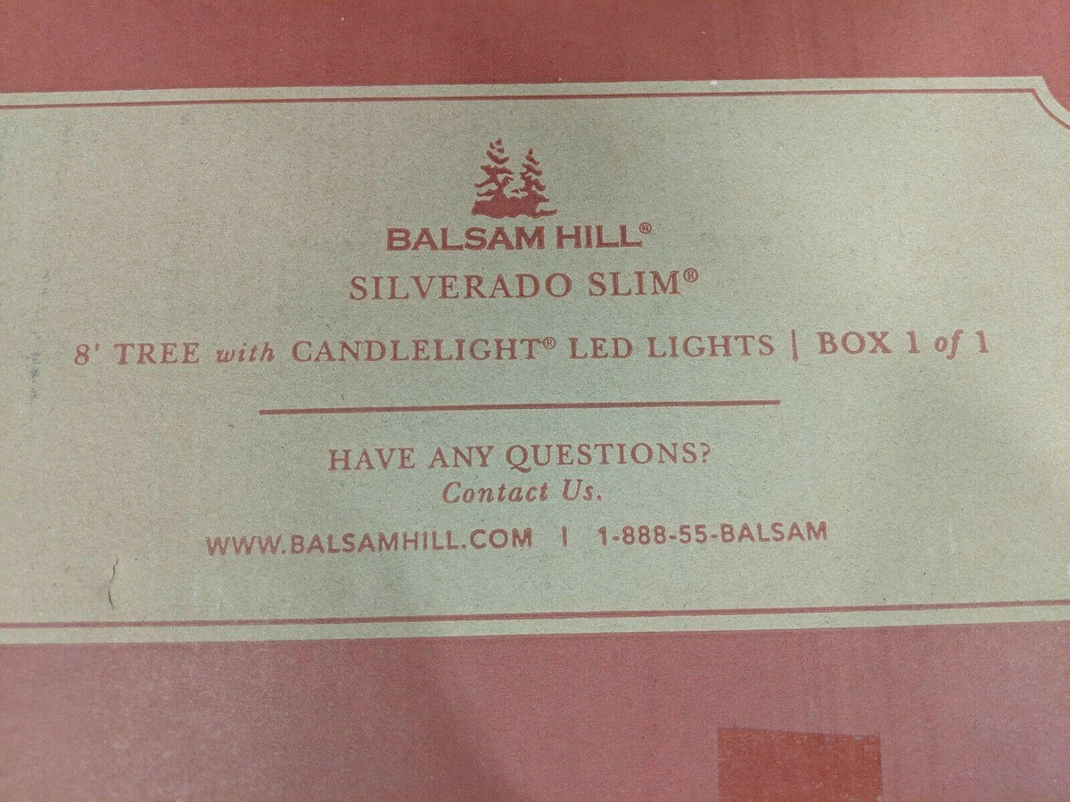 OpenBox Balsam Hill Silverado Slim 8' Tree with Candlelight LED Lights Christmas