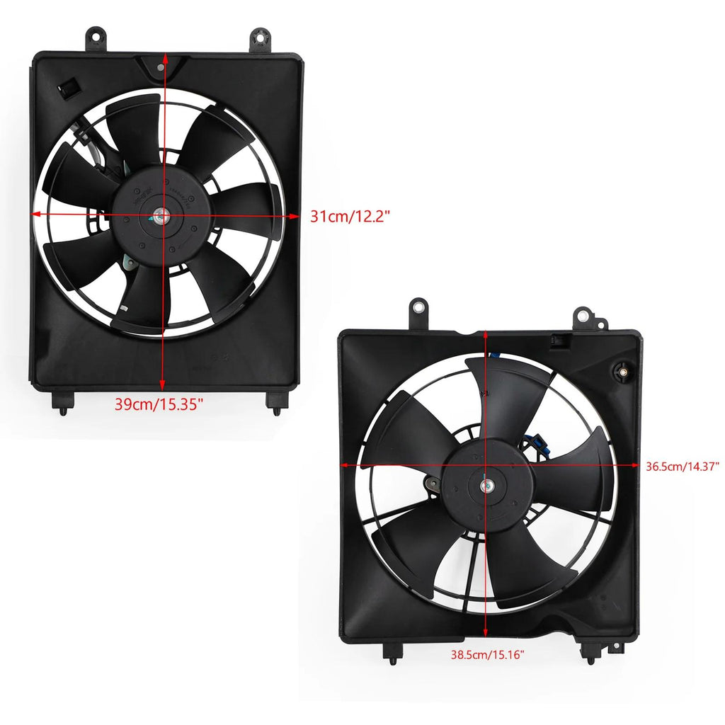 2012 Honda Civic GX, Si HFP Left+Right Radiator Cooling Fan 19030RSJE01 HO3115158 19030R1AA01 38616R1AA01 38615-RZA-A02 Generic
