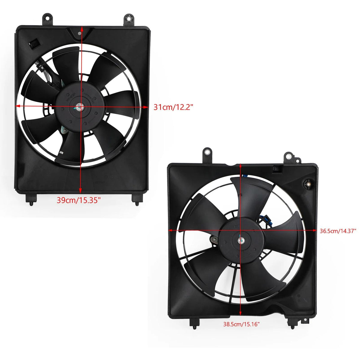 2012 Honda Civic GX, Si HFP Left+Right Radiator Cooling Fan 19030RSJE01 HO3115158 19030R1AA01 38616R1AA01 38615-RZA-A02 Generic