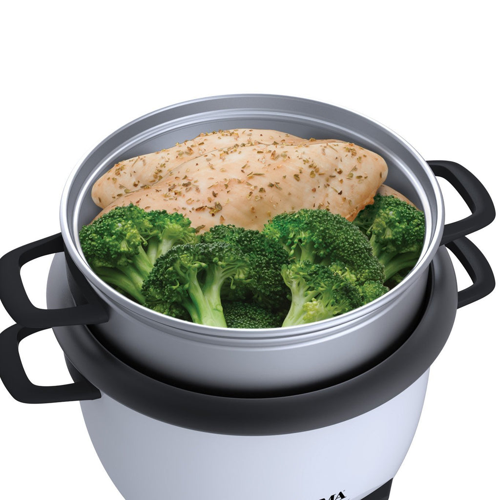 Housewares 14-Cup (Cooked) (7-Cup UNCOOKED) Pot Style Rice Cooker and Food Steamer (ARC-747-1NG),White