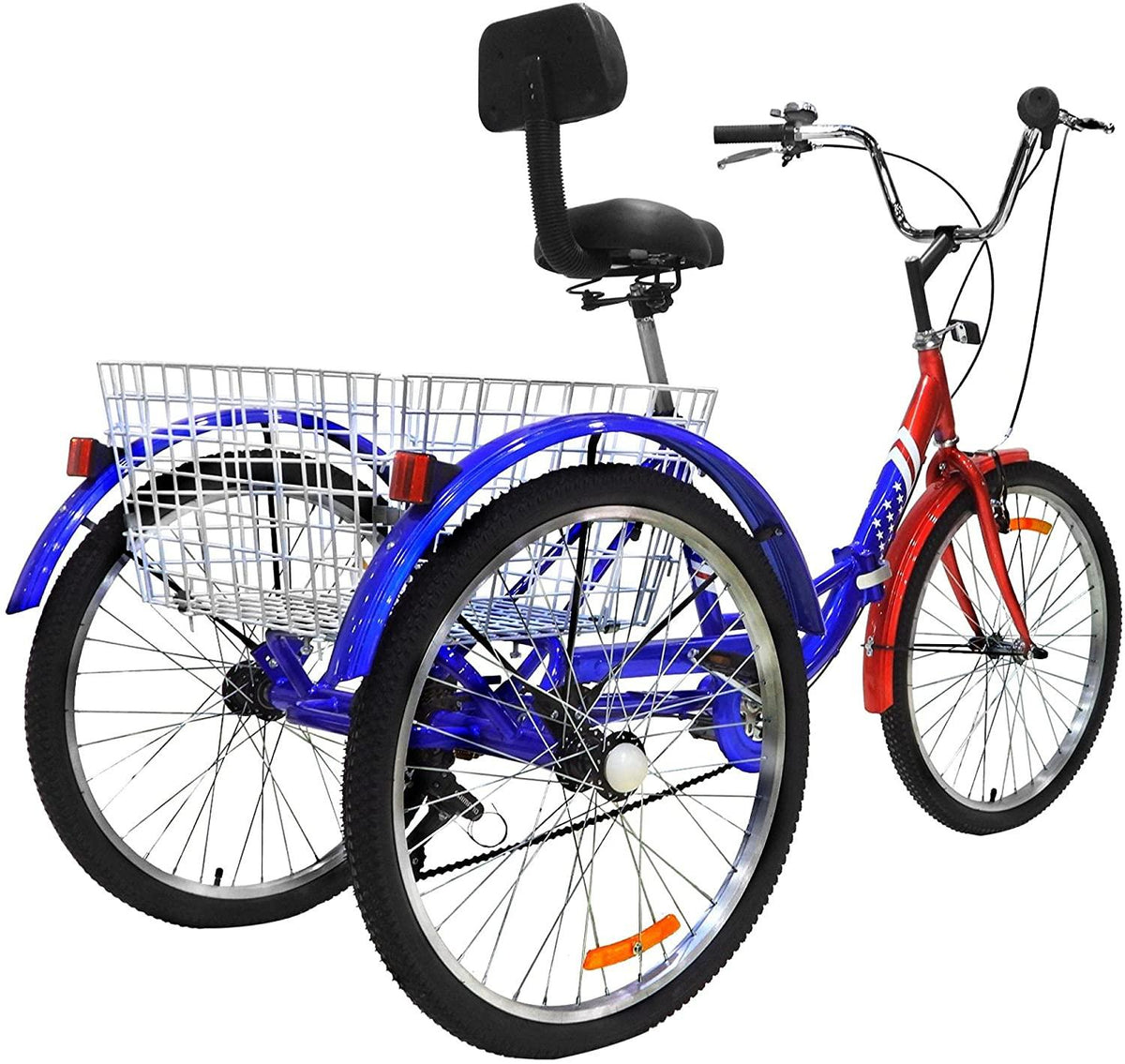 Adult Tricycle 3 Wheel Bikes for Adults 7 Speed Cruiser Trike with LarBasket for Shopping Picnic Women/Men