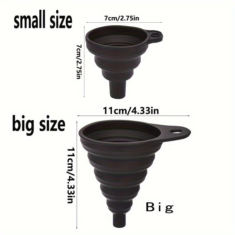 Upgrade Your Car Maintenance With A Universal Silicone Liquid Funnel - Telescopic Long Neck For Easy Oil Changes!