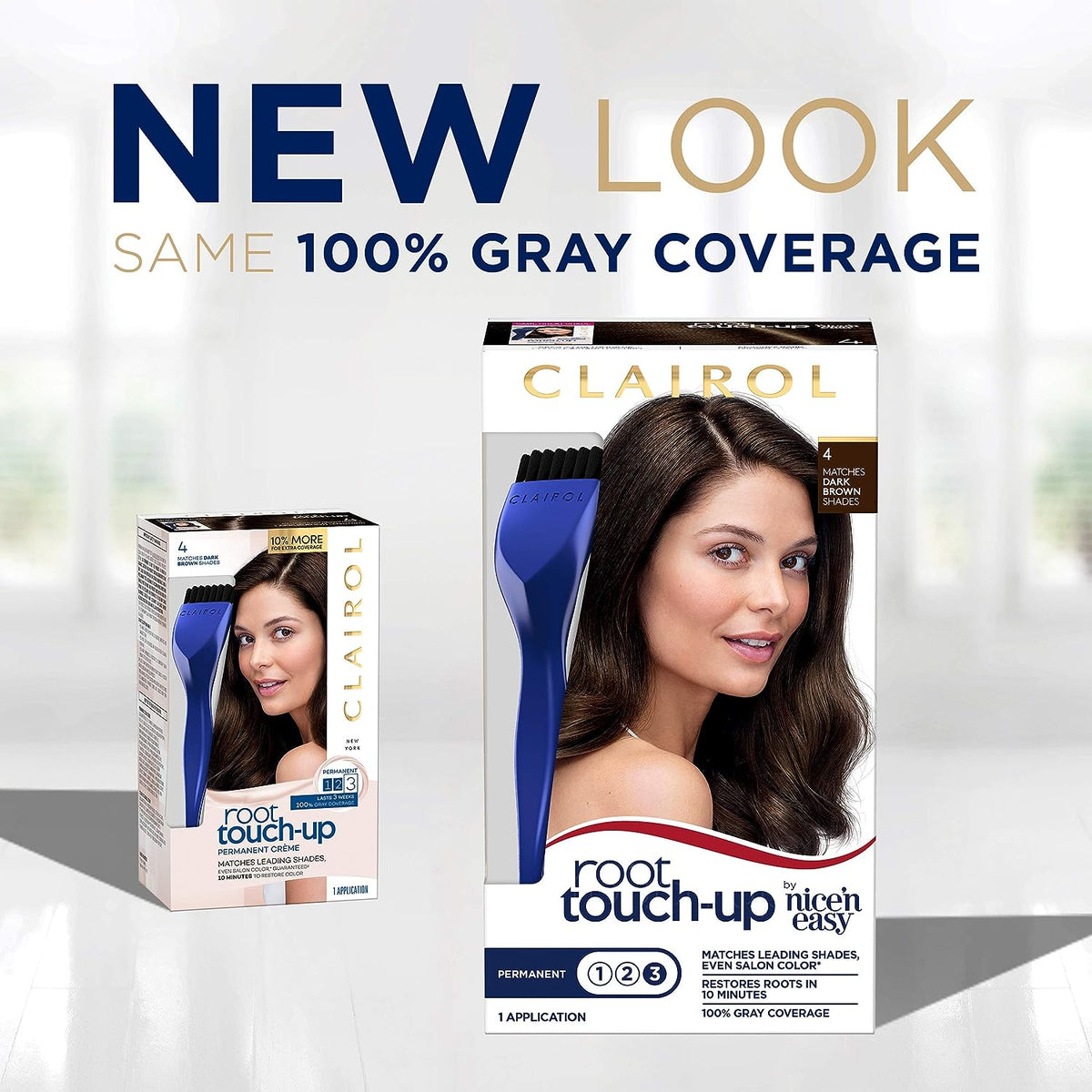 Clairol Root Touch-Up by Nice'n Easy Permanent Hair Dye, 4G Dark Golden Brown Hair Color, Pack of 2