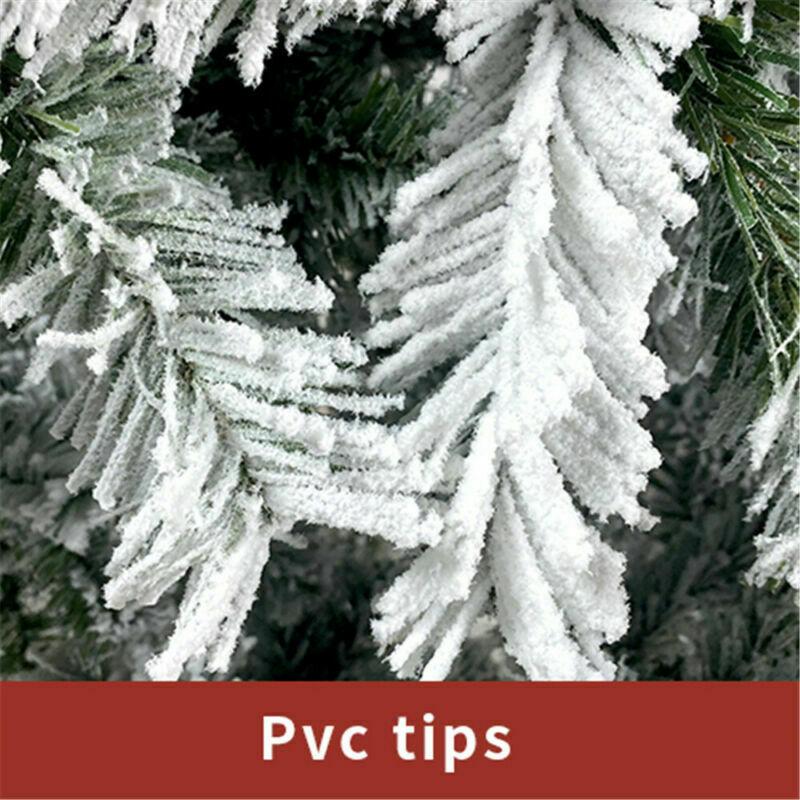 Hinged Artificial Fir Christmas Tree 7.5FT Snow Flocked Artificial Holiday D閼煎崒or