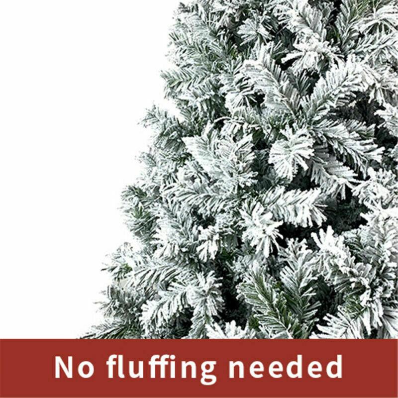 Hinged Artificial Fir Christmas Tree 7.5FT Snow Flocked Artificial Holiday D閼煎崒or