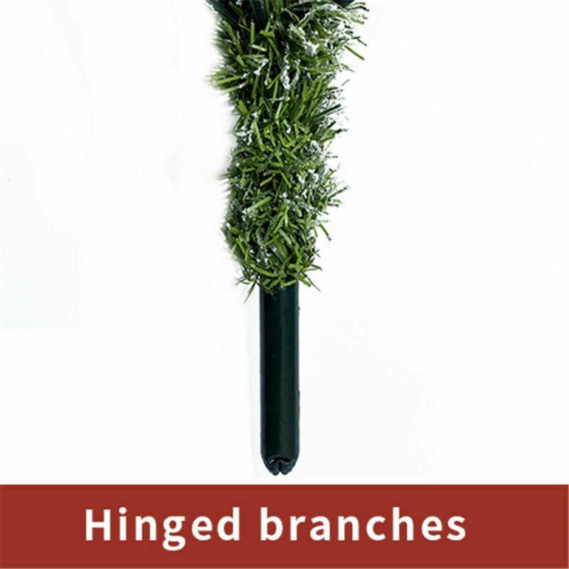Hinged Artificial Fir Christmas Tree 7.5FT Snow Flocked Artificial Holiday D閼煎崒or