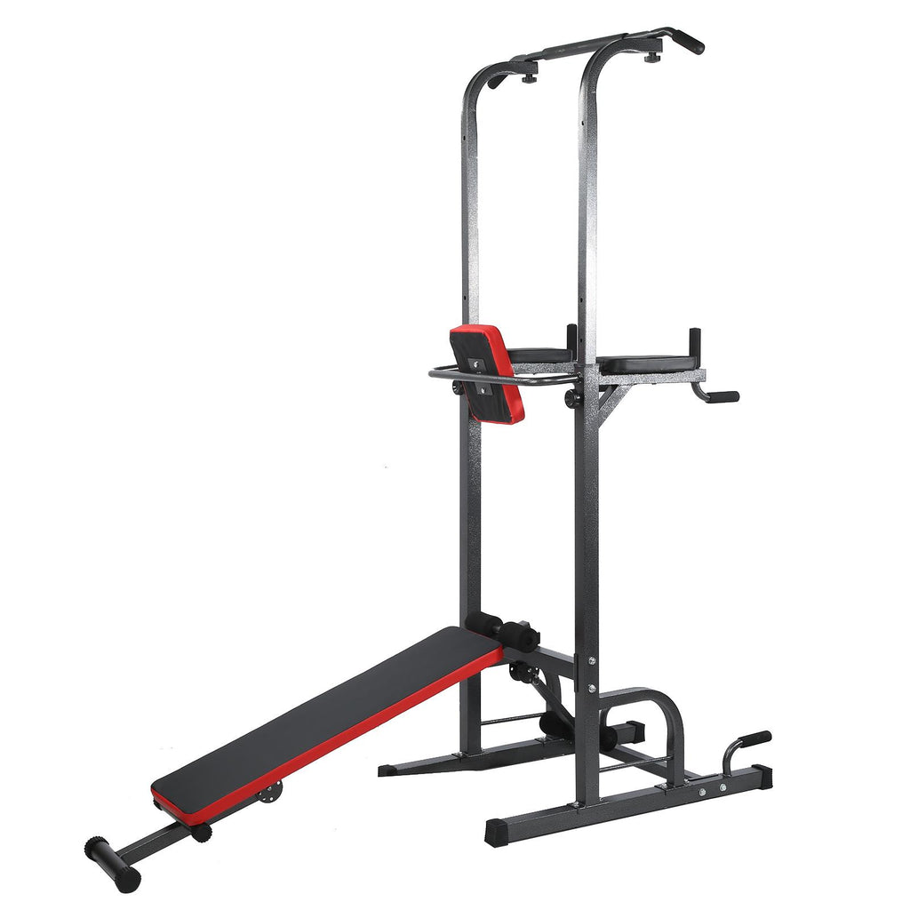 EBTOOLS Multifunction Pull-Up Bar Bracket with Foldable Supine Board Bench 6 Adjustable Height Fitness Equipment