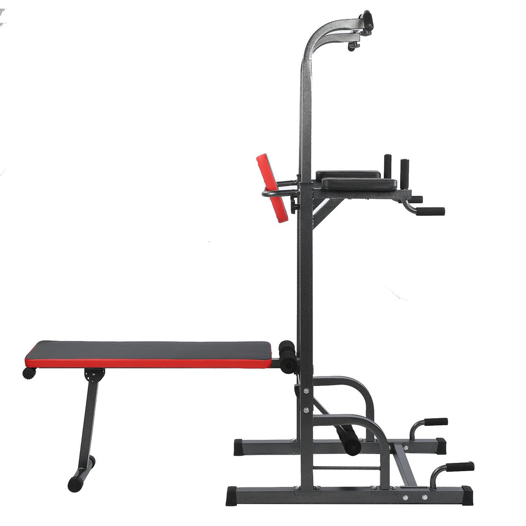 EBTOOLS Multifunction Pull-Up Bar Bracket with Foldable Supine Board Bench 6 Adjustable Height Fitness Equipment