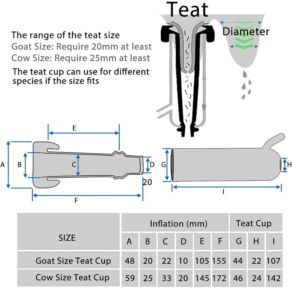 hantop 12l cow milking machine, rechargeable pulsation speed adjustable vacuum pump with pressure gauge, 304 stainless steel bucket cow milker machine (pro plus)