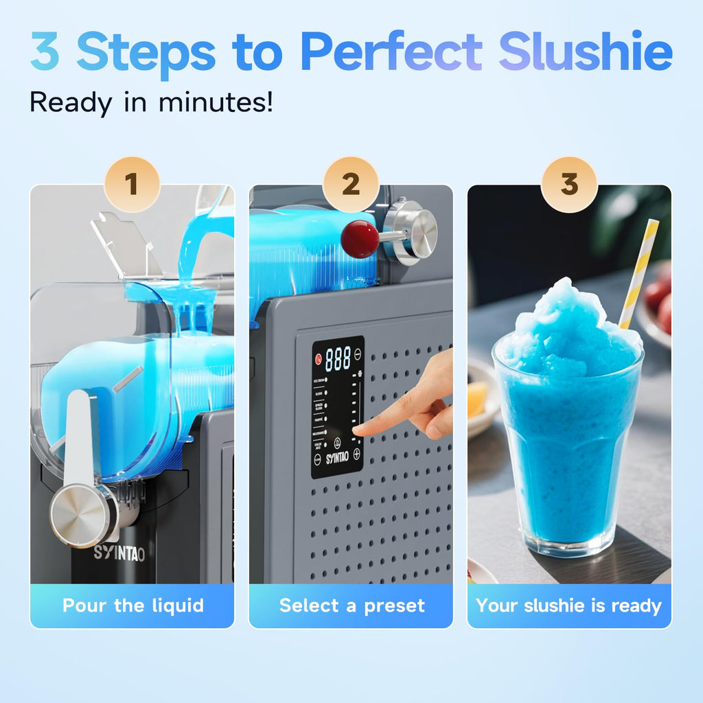 2-in-1 Slushie & Soft Serve Ice Cream Maker, No-Ice-Needed Frozen Drink Machine with LED Display, 6 Preset Modes, Auto-Clean & Delay Timer – Gift for Family