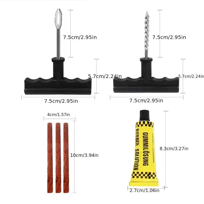 Car Bicycle Tire Repair Tool Set Vacuum Tire Electric Vehicle Emergency Tire Repair Rubber Strip Tool Tire Repair Rubber Strip