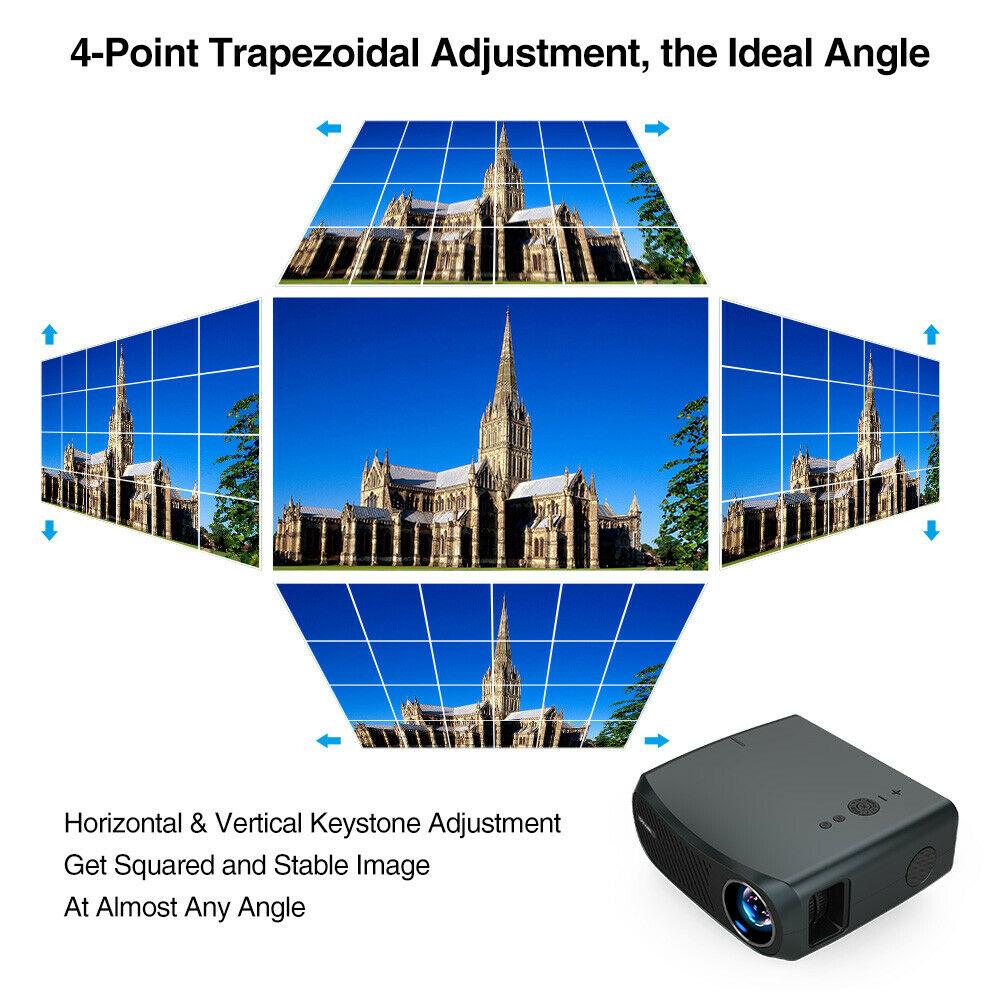 native 1080p 8500lms projector 4k movie led home theater tv hdmi usb 10000:1 vga